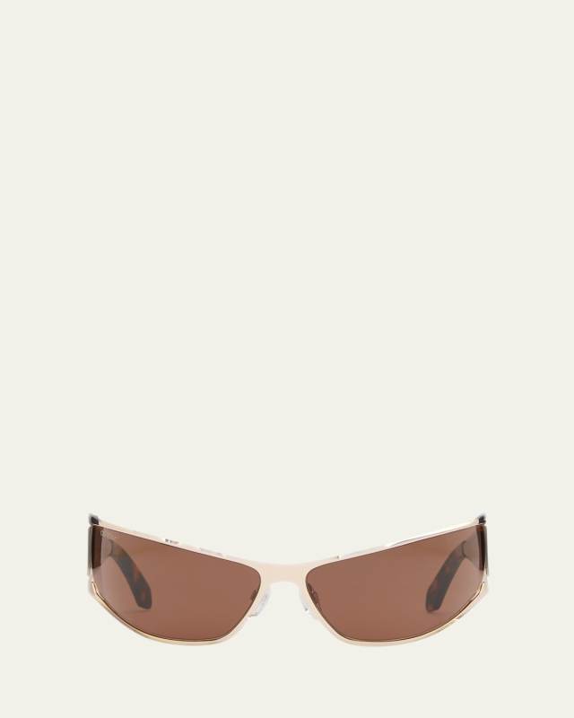 Luna Mixed-Media Wrap Sunglasses